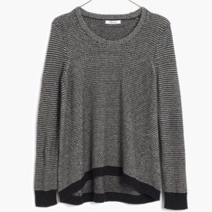 Madewell Riverside Sweater black/white dot-weave M